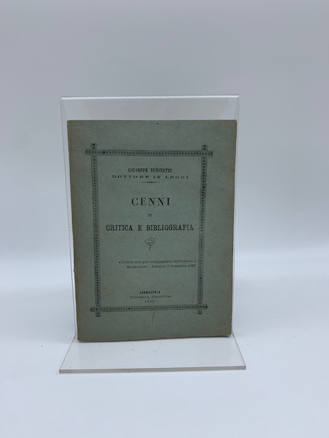 Cenni di critica e bibliografia